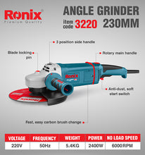 Load image into Gallery viewer, Angle grinder 230mm 3220 Ronix