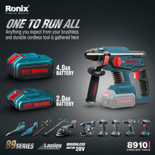 Load image into Gallery viewer, Brushless rotary hammer 20v Ronix + 2 x4amp battery and charger