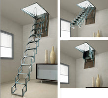 Load image into Gallery viewer, Aci Svezia Loft ladder size 100x70x276/300 Fantozzi سلم مخفي