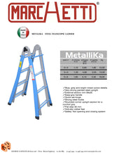 Load image into Gallery viewer, Metalika steel telescopic ladder 4-5-6 steps
