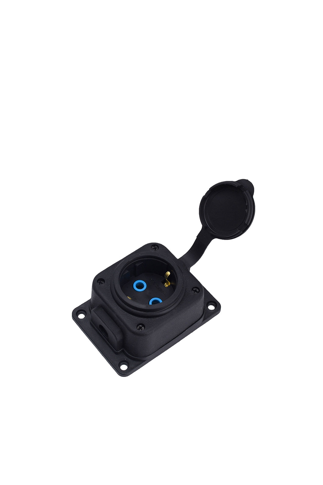 Schuko industrial 1 way socket  16A black